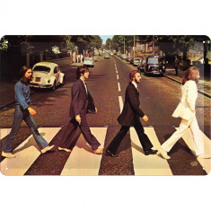 Placa metalica - The Beatles - Abbey Road - 20x30 cm foto