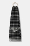 Weekend Max Mara fular de l&acirc;nă PAGELLA culoarea gri, cu imprimeu, 2525546085600