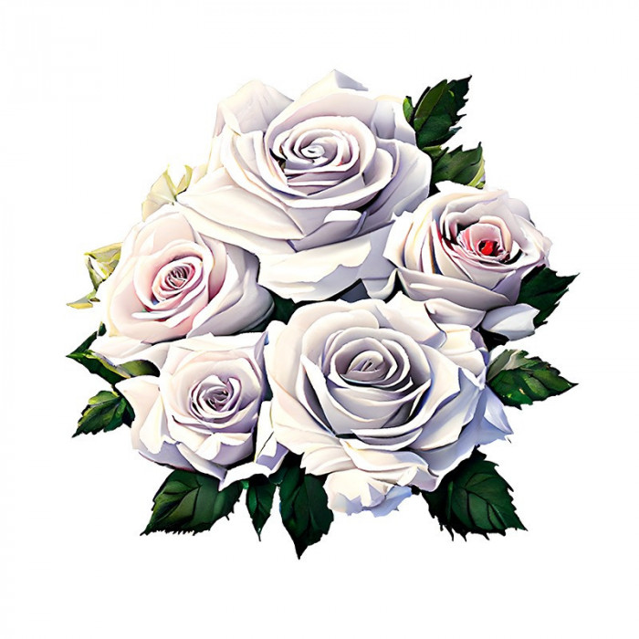 Sticker decorativ, Trandafiri, Alb, 6o cm, 10686ST