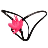 Strap-on Wearable Butterfly, 10 Moduri Vibratii, Silicon, Roz