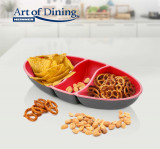 SET DOUA TAVI APERITIV CU 3 COMPARTIMNTE, 25.5 x 15 x 3 CM, ROSU, ART OF DINING, Heinner