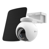 Camera IP Wireless EZVIZ de exterior cu baterie 10.400 mAh, Pan&amp;Tilt, rezolutie 2K+, Audio bidirectional, stocare eMMC 32GB, Panou Solar CS-HB8-2K+-PS