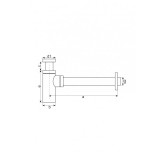Sifon lavoar Hydroland, 1 1/4 inchi x 32 mm, forma rotunda, alama, cromat