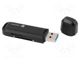 Cititor carduri memorie USB 3.0 NATEC, negru, viteză 5Gbps, mufă USB A