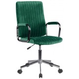 Scaun rotativ, catifea, verde, max 120 kg, 51x61x92/102 cm, Akord Furniture Factory