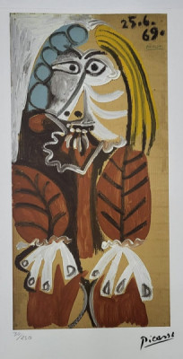 Pablo Picasso (1881-1973) - Homme assis, Cromolitografie foto