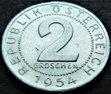 Cumpara ieftin Moneda istorica 2 GROSCHEN - AUSTRIA, anul 1954 *cod 2305 B, Europa, Aluminiu