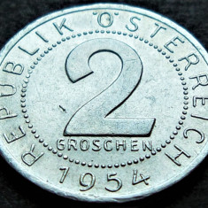 Moneda istorica 2 GROSCHEN - AUSTRIA, anul 1954 *cod 2305 B