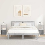 vidaXL Noptieră 2 pcs Gri din beton 30,5 x 27 x 59,5 cm Lemn compozit 8000619