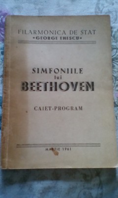 SIMFONIILE LUI BEETHOVEN - CAIET - PROGRAM , MARTIE 1961 foto