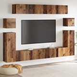 vidaXL Set comodă TV cu raft 8 pcs Lemn vechi Mediu 30.5 x 30 x 30 cm