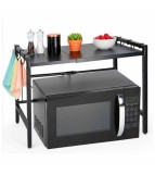 Raft Reglabil pentru Bucatarie peste Cuptor Microunde, Negru