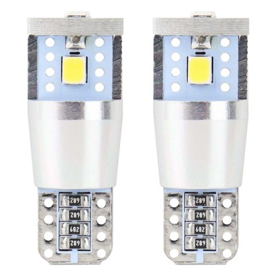 Bec de pozitie tip LED Canbus, T10 W2.1x9.5 W5W, 12V-24V, 3 SMD 2835, 2.4W, culoare alb, carcasa aluminiu, AMIO, set 2 buc AutoDrive ProParts foto