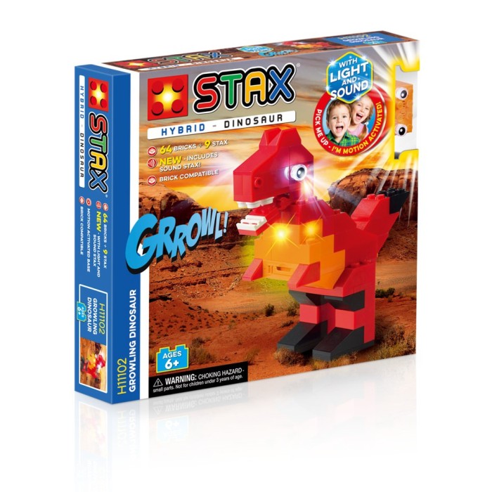 Set de constructie cu lumini si sunete Stax - Dinozaur