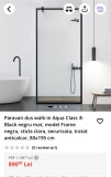 Paravan dus walk in 80/195 cm, anticalcar, nou