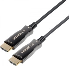 Cablu HDMI v2.0 cu fibra optica AOC HDMI tata - HDMI tata aurit 40m Well foto