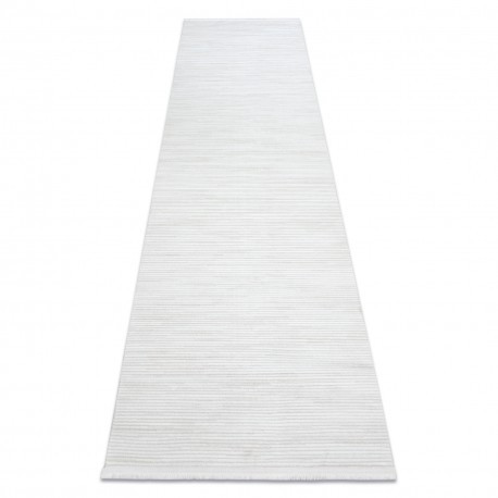 Covor, traversa modern DUKE 51376 crem - Dungi, structurat, foarte moale, franjuri, 80x300 cm