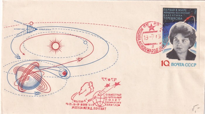 FILATELIE TEMATICA - PLIC RUSIA TEMATICA COSMOS SPATIU SATELITI