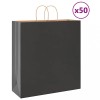 VidaXL Pungi de h&acirc;rtie 50 buc cu m&acirc;nere negre 45x17x48 cm 4101639