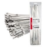 Coliere metalice de fixare din otel inoxidabil 4.6x400 mm, set 100 buc, pentru aplicatii industriale, auto si constructii, AMiO
