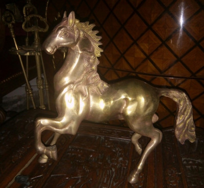 Superbă sculptura,cal din bronz masiv de dimensiuni impozante foto