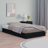 Cadru de pat dublu 4FT6, negru, 135x190 cm, lemn masiv GartenMobel Dekor, vidaXL