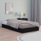 vidaXL Cadru de pat mic Single 2FT6, negru, 75x190 cm, lemn masiv