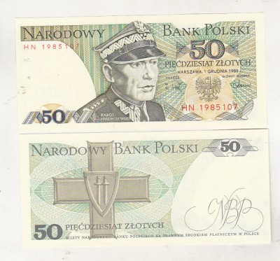 bnk bn Polonia 50 zloti 1988 unc foto