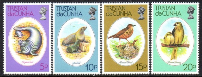 TRISTAN DA CUNHA 1979 FAUNA PASARI SI FOCI