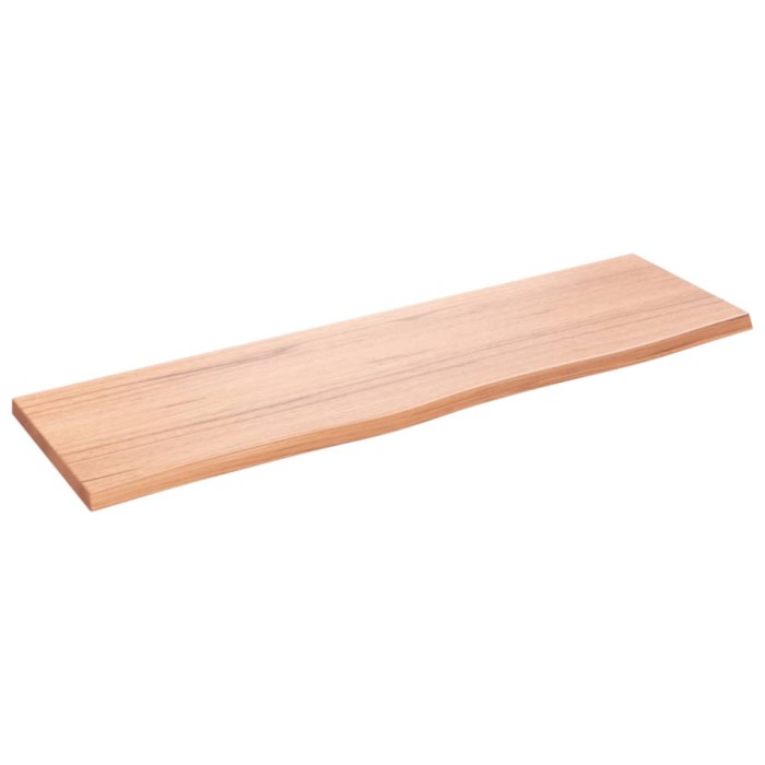 Blat de baie, maro deschis, 100x30x2 cm, lemn masiv tratat
