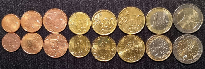 Set monede euro Franta 1999-2001