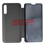 Husa Clear View Mirror Samsung Galaxy A70 Neagra, Protectie Completa