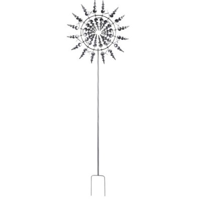 Moara, de vant, metalica, 96,5 cm inaltime, 30 cm diametru, Design captivant, capteaza si reflecta lumina foto
