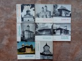 Lot de 8 carti Ed. Meridiane Manastiri si biserici in lb. Romana