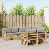 vidaXL Set de canapele de exterior 8 pcs Alb și gri deschis 3392051