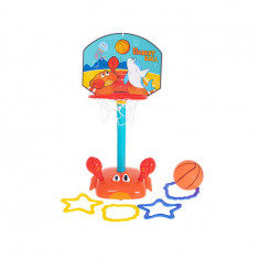 Cos baschet miscator cu cercuri si accesorii pentru copii, model crab