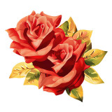 Cumpara ieftin Sticker decorativ Trandafiri, Rosu, 67 cm, 7997ST, Oem