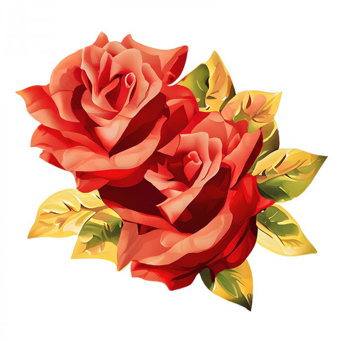Sticker decorativ Trandafiri, Rosu, 67 cm, 7997ST