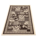Covor Bucatarie Tip Iuta, Model Natura 955-91, Marime 80 x 150 cm, Bej, Maro, Antialergic, Polipropilena, Living, Terasa, Sufragerie, Birou