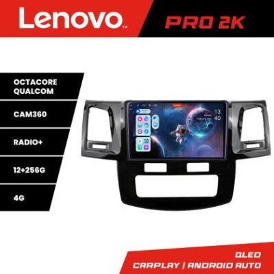 Navigatie Toyota Hilux 2008-2014 Lenovo Kit-143 8 core QLED 2K 12+256 360 Android Waze USB Navigatie Internet Youtube Radio CarStore Technology foto