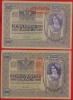 2 variante ale bancnotei 10 000 Koroane din 2 noiembrie 1918 cu supratipar &quot;DEUTSCHOSTERREICH&quot;