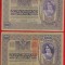 2 variante ale bancnotei 10 000 Koroane din 2 noiembrie 1918 cu supratipar &quot;DEUTSCHOSTERREICH&quot;