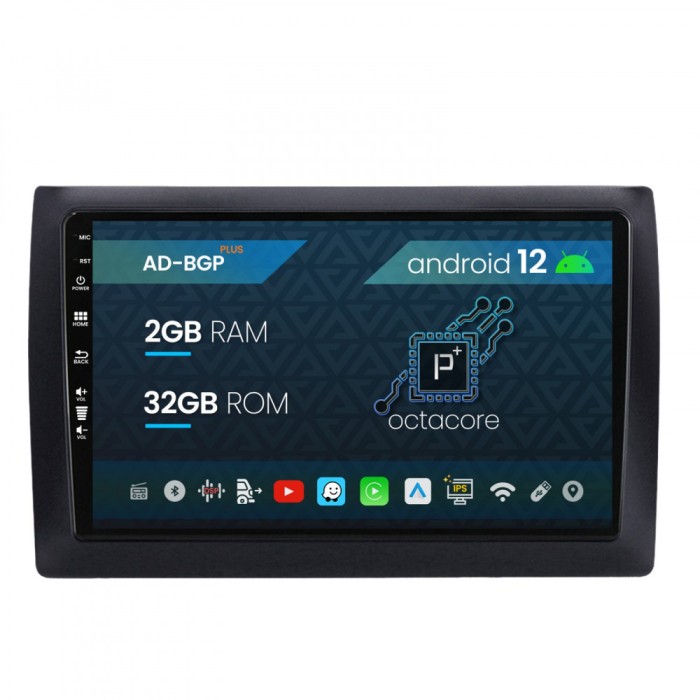 Navigatie Fiat Stilo, Android 12, P-Octacore 2GB RAM + 32GB ROM, 9 Inch - AD-BGP9002+AD-BGRKIT356V2