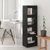 Bibliotecă/Separator cameră, negru, 40x30x135 cm