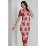 Rochie tull brodat Rosse bordoMarimea
