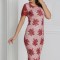 Rochie tull brodat Rosse bordo - 38Marimea