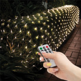 Plasa luminoasa LED - 100 LEDuri alb-cald - 1.5 x 1.5 m - 230V - cu telecomanda Best CarHome