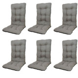 Set Perne pentru scaun de casa si gradina cu spatar, 48x48x75cm, culoare gri, 6 buc/set, Palmonix