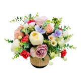 Aranjament cu plante artificiale in ghiveci ceramic, cromatica personalizabila, Eventissimi&reg;