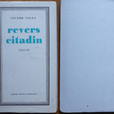 Victor Felea, Revers citadin, versuri, 1966, ed.1, autograf catre Petru Vintila